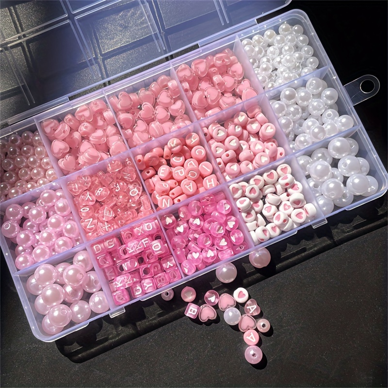 Jewelry Making Diy Kit - Коробка с розовым алфавитом из 10