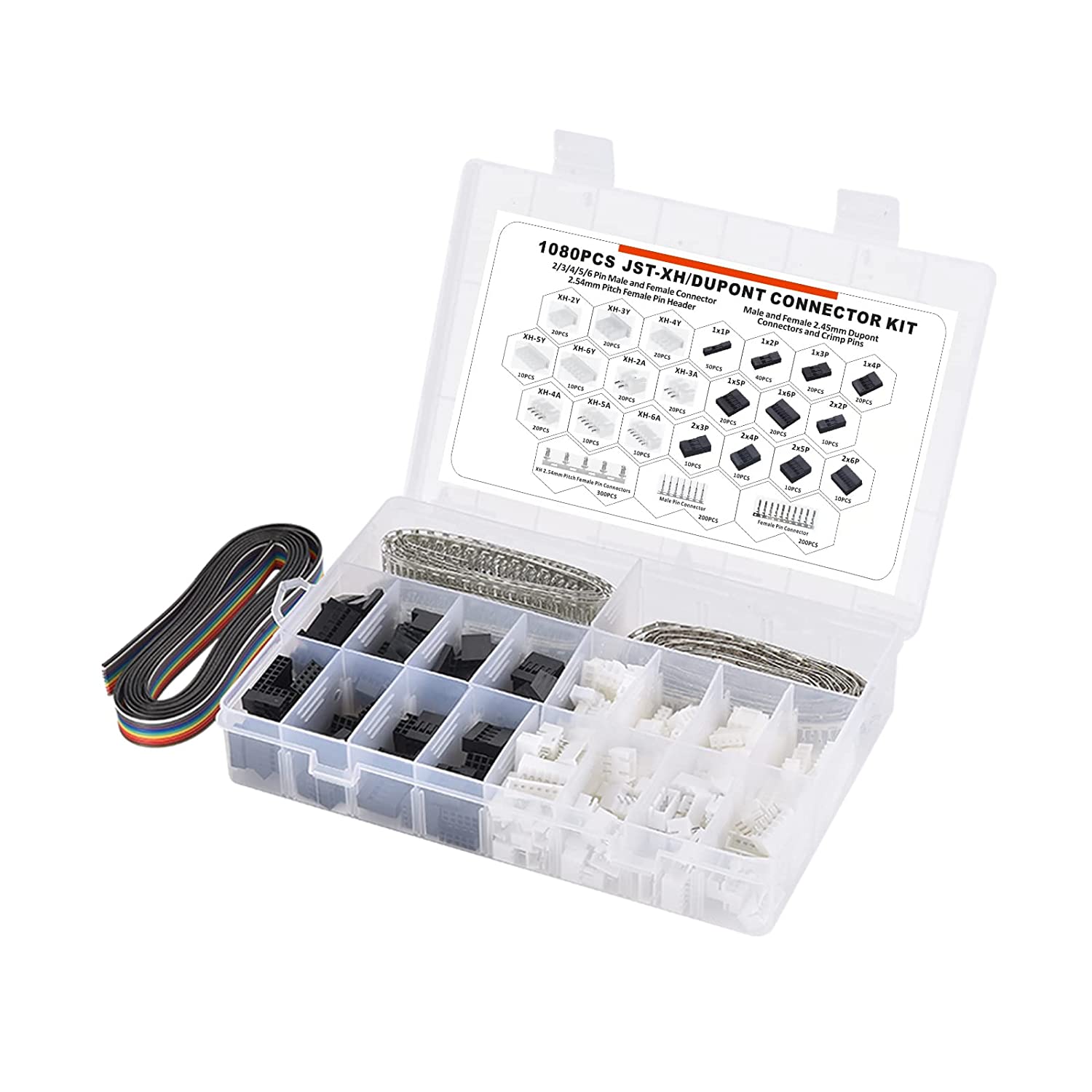 Head Pin Assorted - Комплект клемм Dupont/JST-XH, 1080 шт., набор