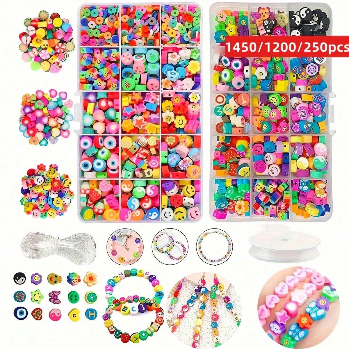 Jewelry Making Diy Kit - Набор из 1450/1200/250 бусин из полимерной