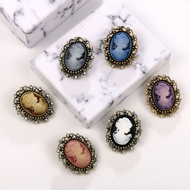 Head Pin Assorted - Женская Винтажная брошь в виде головы