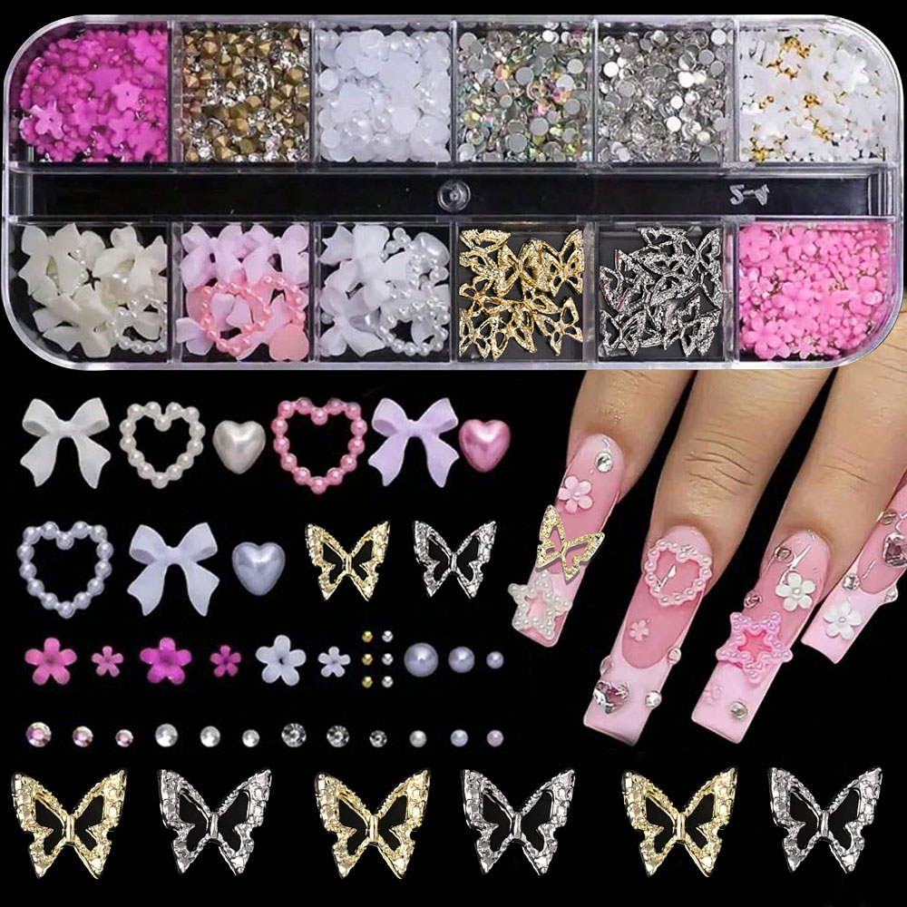 12 сеток, розовый, белый бант, – обзор и цена Crystal Bead Mix