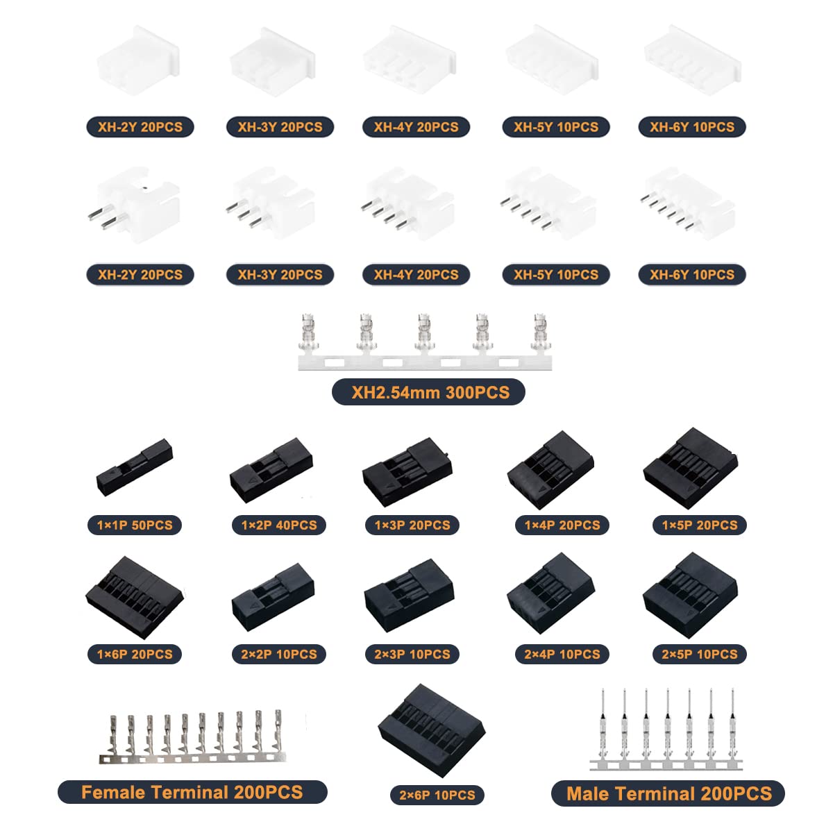 Комплект клемм Dupont/JST-XH,  – обзор и цена Head Pin Assorted